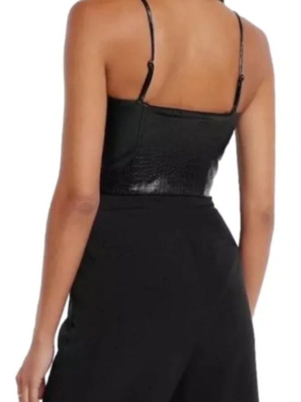 Croc Faux Leather Crop Top (XL) - Picture 2 of 5